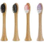 Booheads bamboo electric toothbrush replacement heads front view of 4 pack