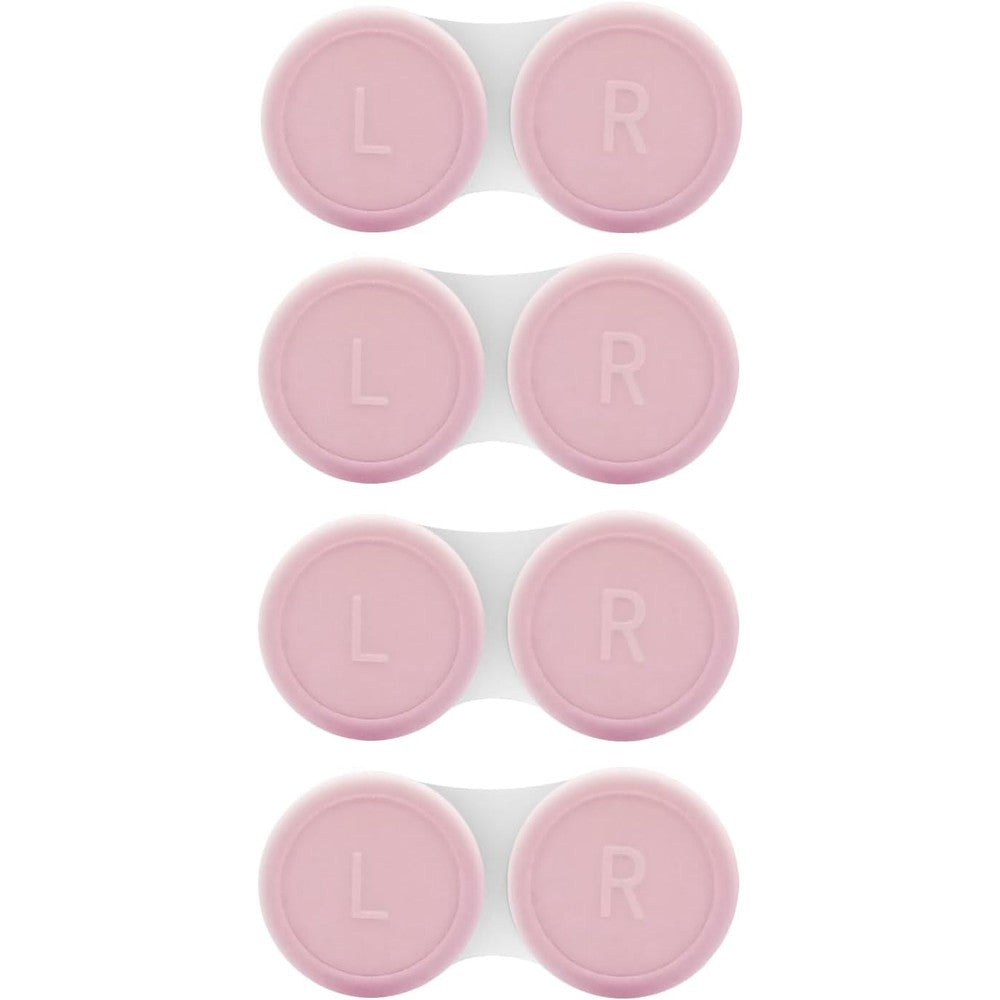 Vastsoon 4 pack pink contact lens cases front view