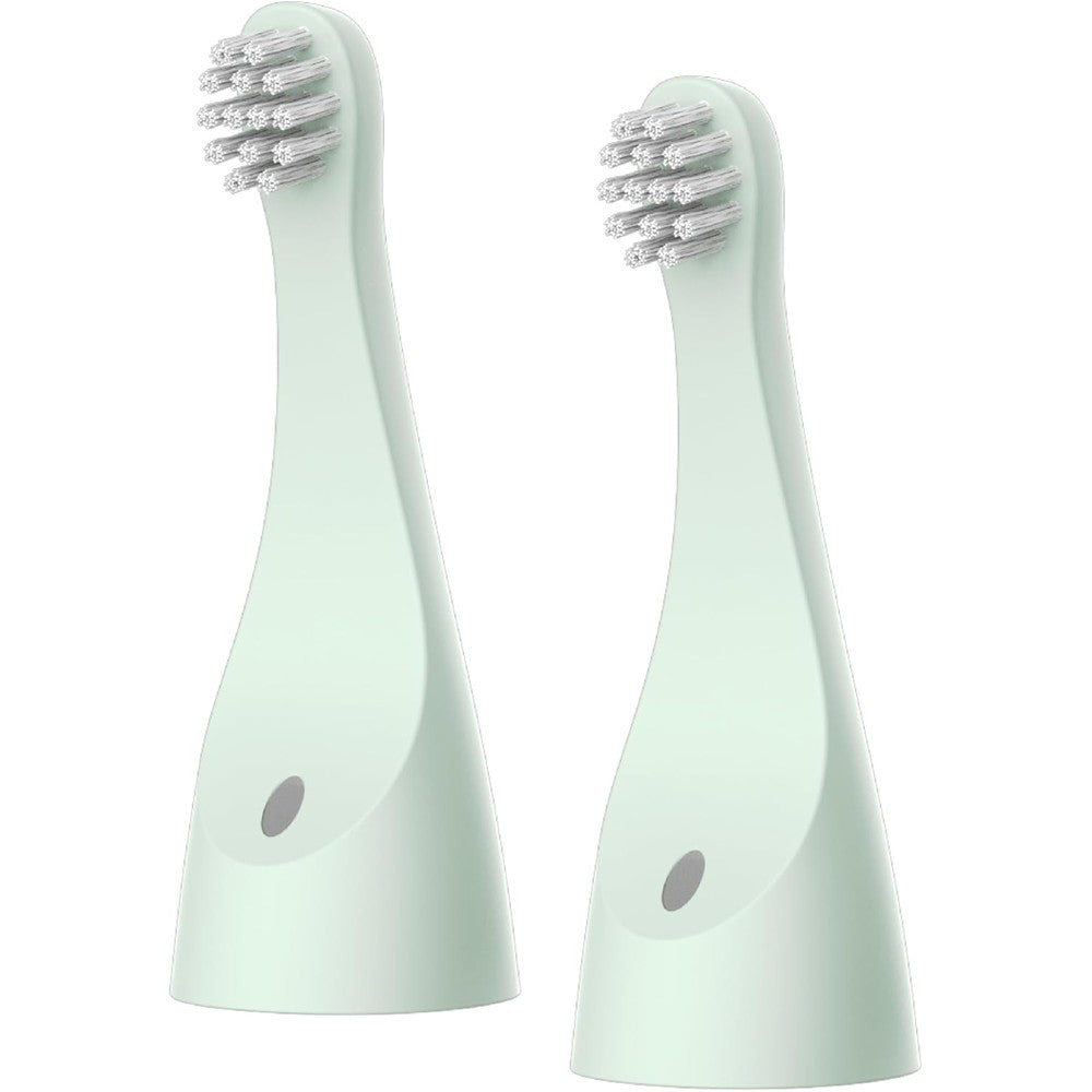Pure Enrichment PureBaby Replacement Bristle Brush Heads 2-pack front view for toddler dental care.