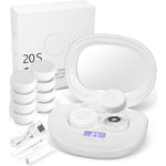 Ofone ultrasonic contact lens cleaner machine in white front view showing digital timer display screen