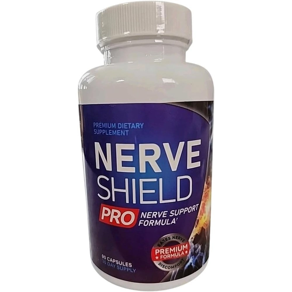 Nerve Shield Pro 90 capsules bottle front view for nervous system support.