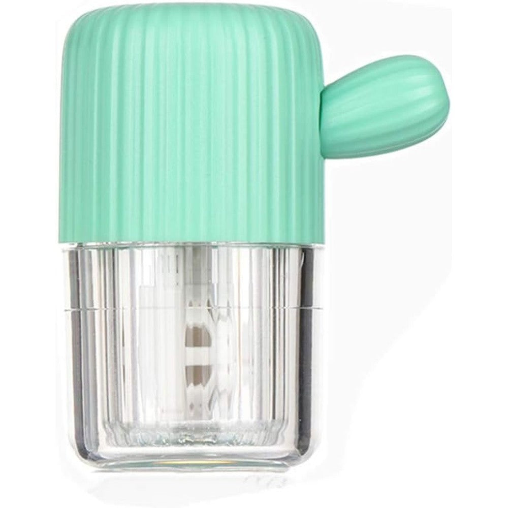 MUDOR portable contact lens cleaner machine front view in rhine green cactus design
