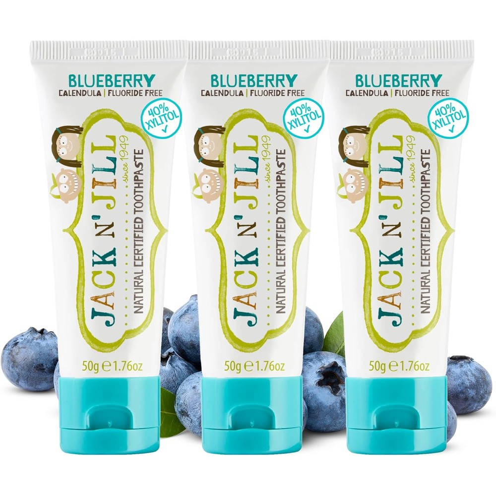 Jack N' Jill Natural Toddler Toothpaste pack of 3 front view for kids oral care