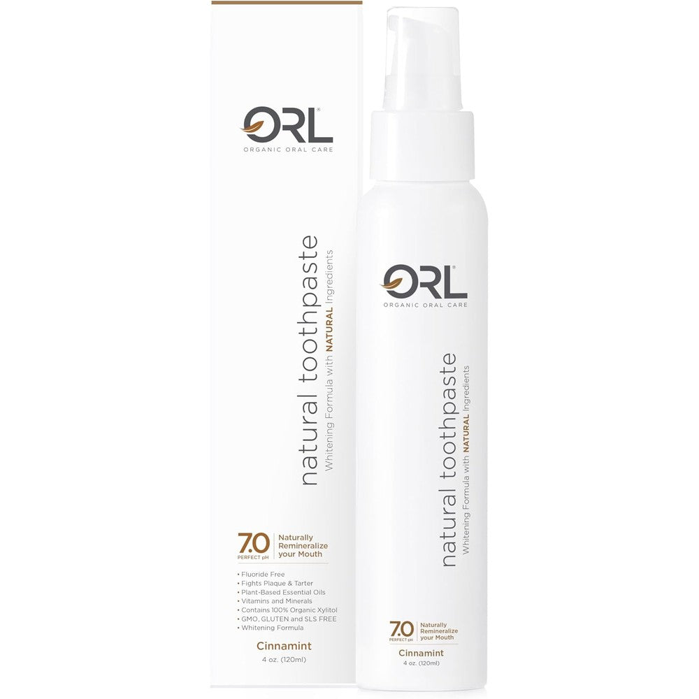 ORL Natural Hydroxyapatite Toothpaste 4 Ounce pump bottle front view