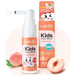 LAB52 Kids Oral Spray front view peach flavor bottle for cavity prevention