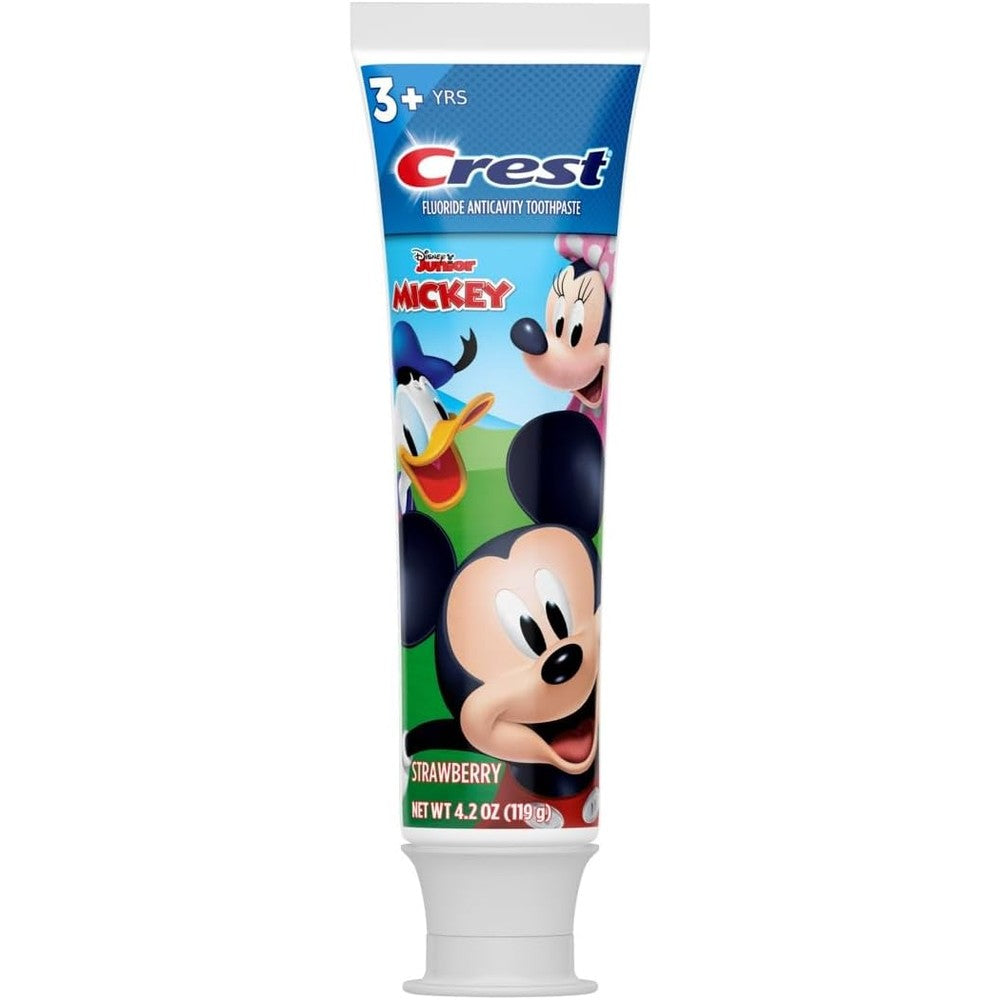 Crest Kids Mickey Mouse Strawberry Toothpaste front view 2 pack imported from USA.