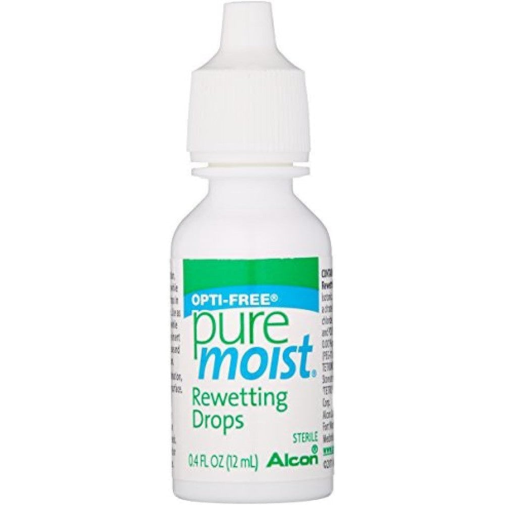 Opti-Free Puremoist Contact Lens Rewetting Drops front view premium eye care product
