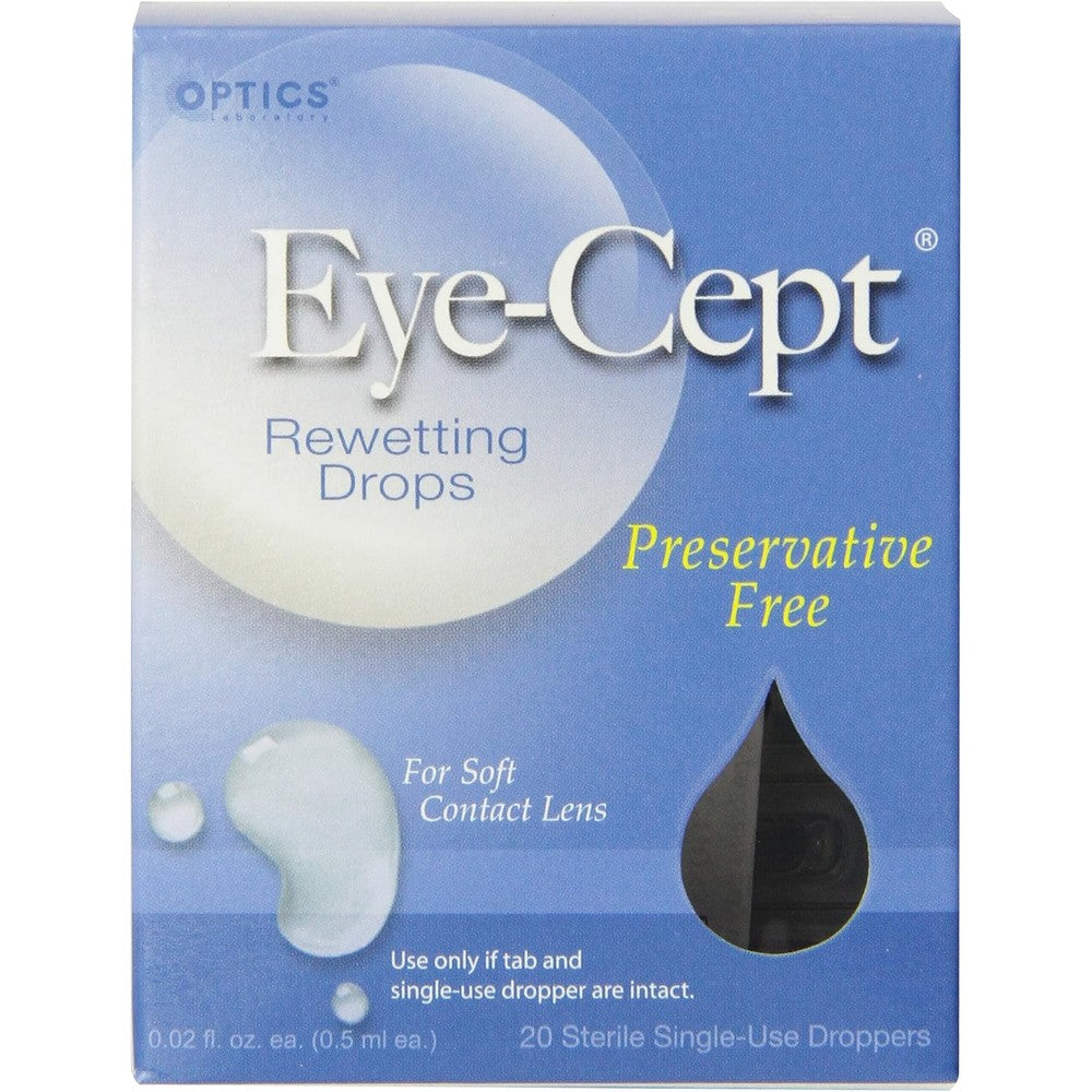 Optics Laboratory Eye Cept Rewetting Drops front view packaging four pack