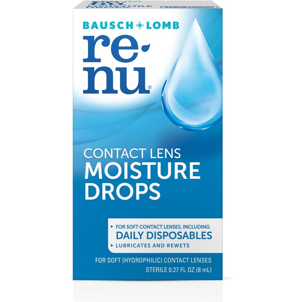 Bausch And Lomb Renu MultiPlus Lubricating And Rewetting Drops front view of the imported triple pack packaging