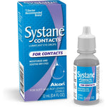 Systane Contacts Rewetting Eye Drops front view packaging for contact lens relief