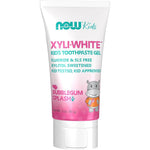 NOW Foods XyliWhite Kids Bubblegum Toothpaste Gel front view for fluoride-free oral care.