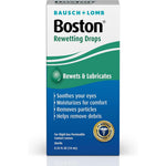 Boston Rewetting Drops front view of four pack box for rigid gas permeable lenses
