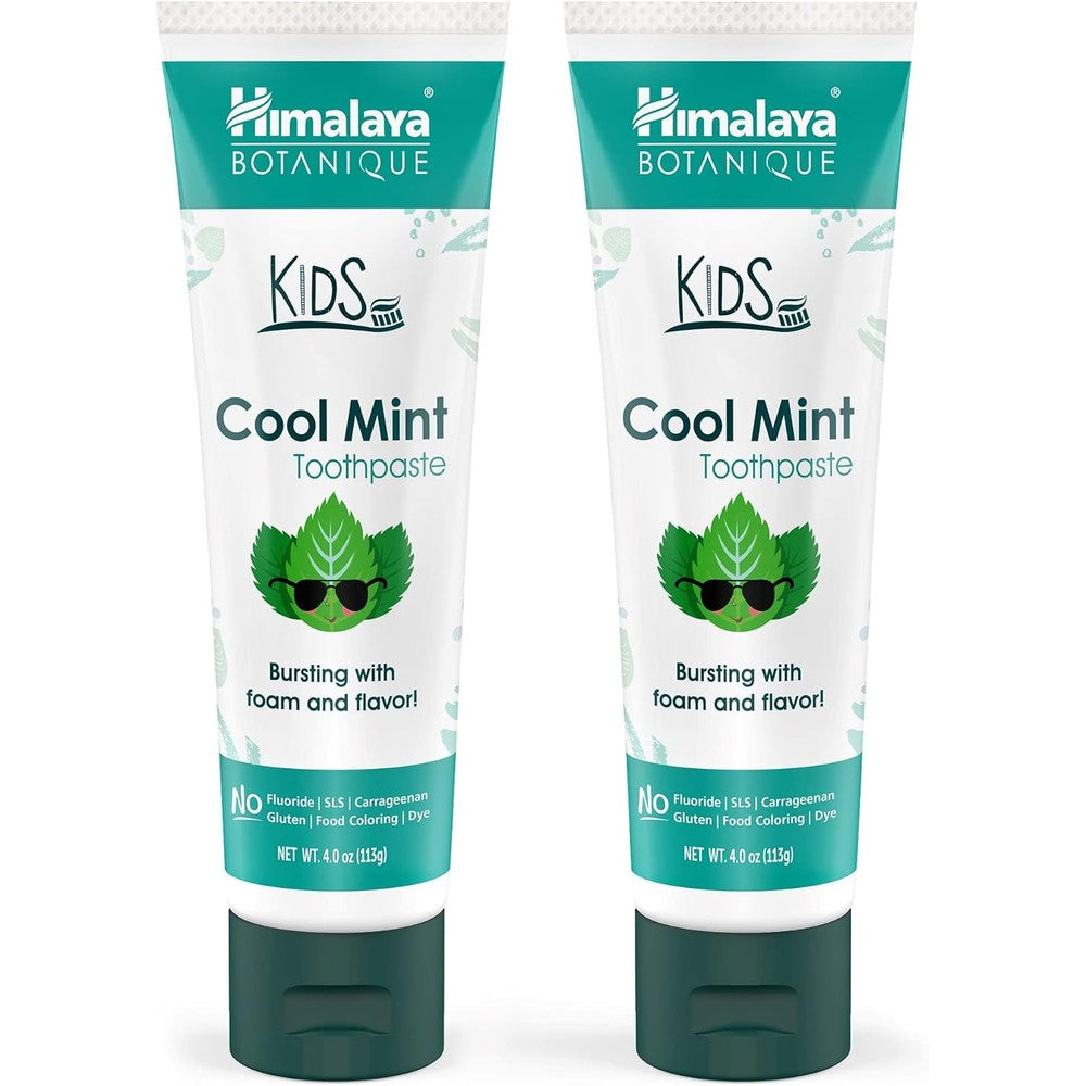 Himalaya Botanique Kids Toothpaste 2 pack front view for plaque protection
