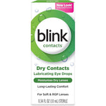 Blink Contacts Lubricating Eye Drops front view of authentic imported five pack packaging