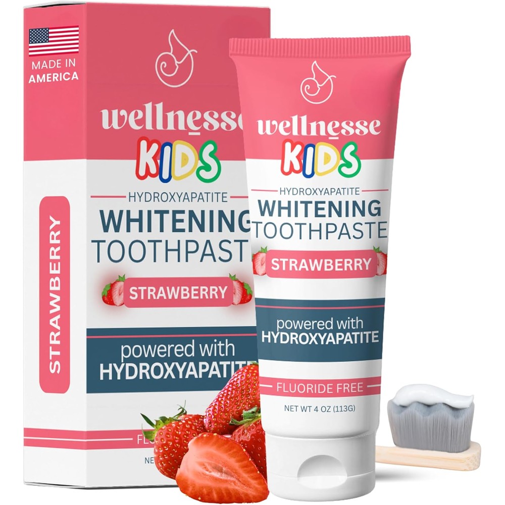 Wellnesse Kids Hydroxyapatite Toothpaste front view for enamel strengthening.