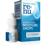 Bausch And Lomb Renu Contact Lens Moisture Drops front view of product packaging.