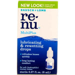 Bausch + Lomb ReNu MultiPlus Rewetting Drops front view packaging for soft contact lenses.