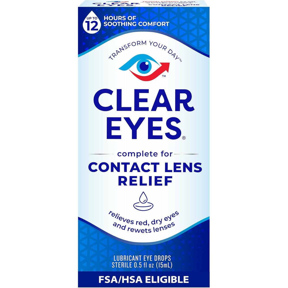 Clear Eyes Contact Lens Relief Eye Drops front view for authentic imported eye care India