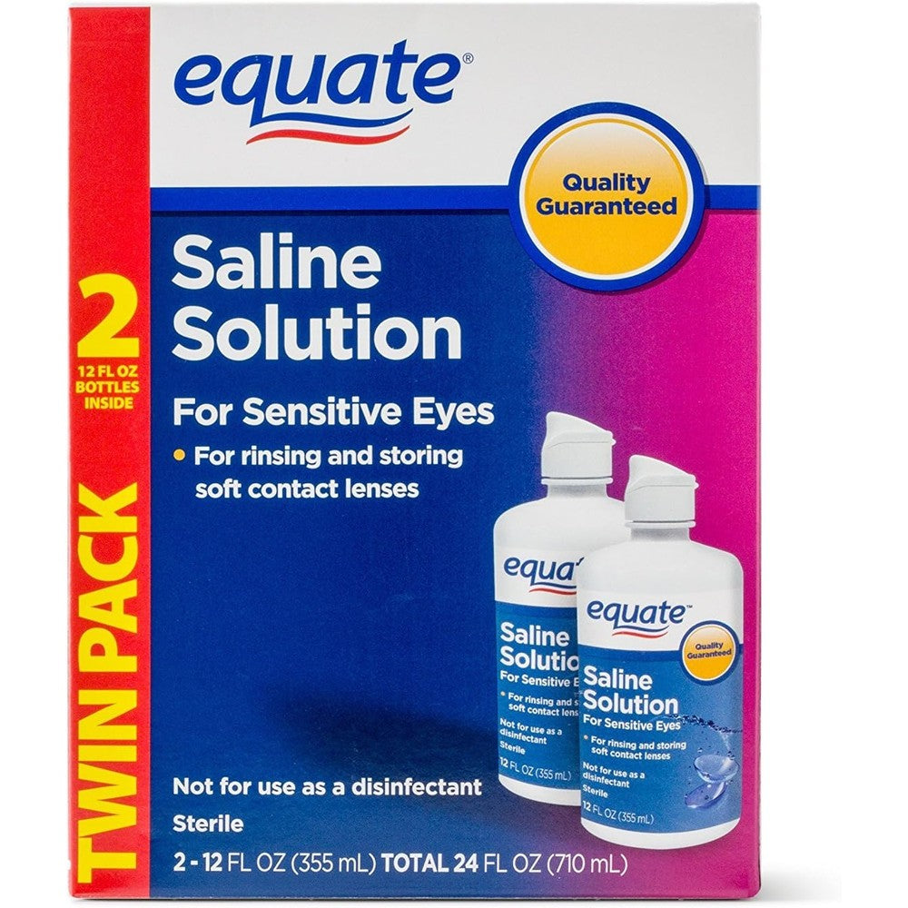 Rocksonly Equate Saline Solution for sensitive eyes twin pack front view