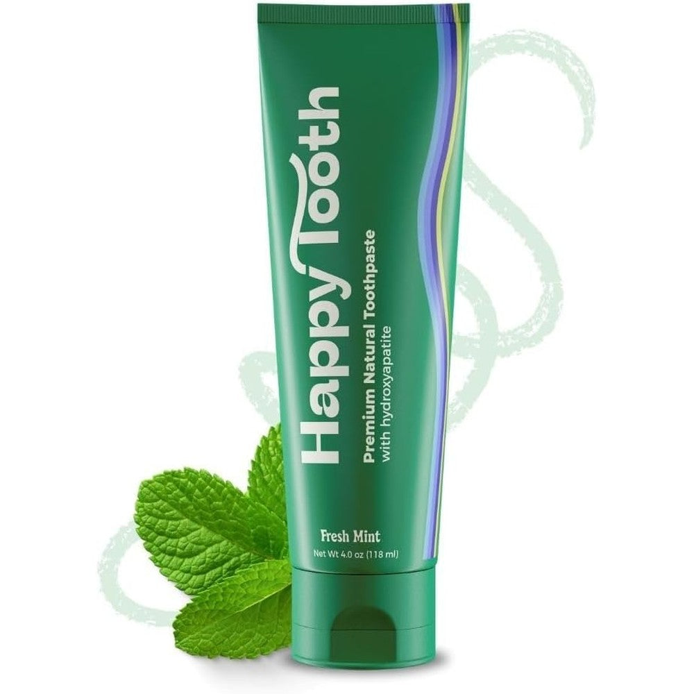 Happy Tooth Hydroxyapatite Toothpaste front view fluoride free enamel repair