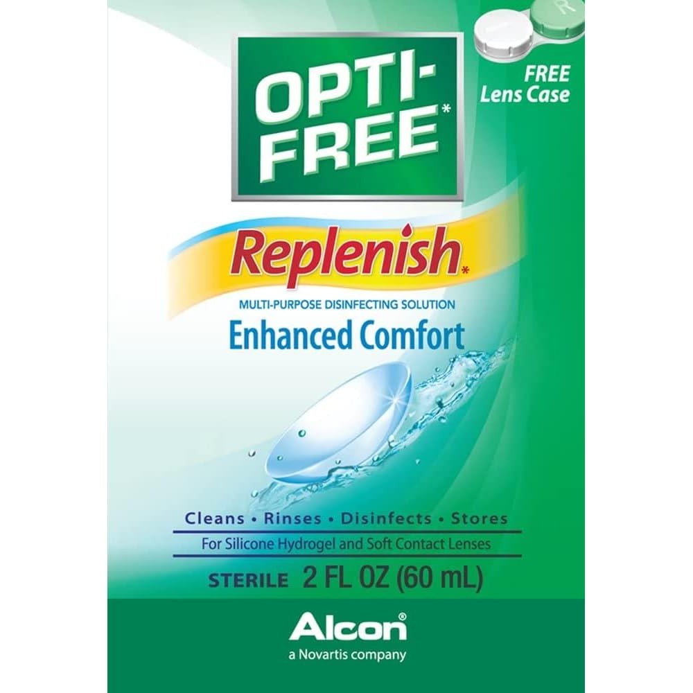 Opti-Free Replenish Multi Purpose Disinfecting Solution 60ml front view bottle