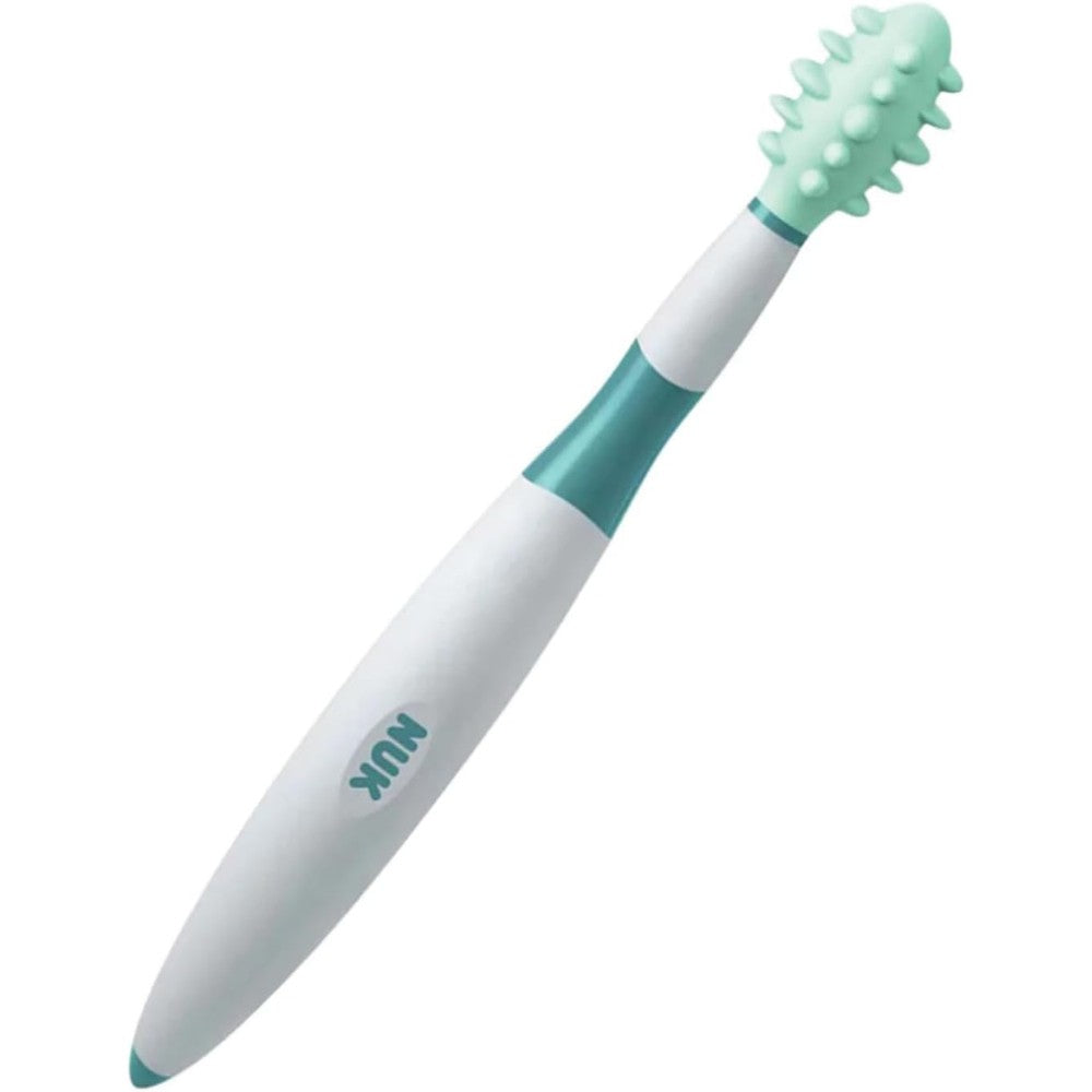NUK Massage Brush front view of white oral motor tool