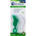 Brilliant Baby's First Toothbrush Teether front view green and clear 2 pack