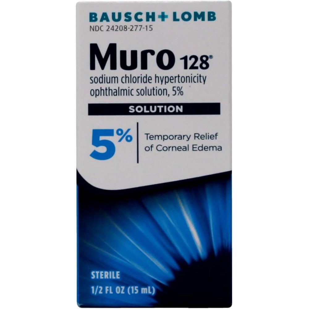 Bausch + Lomb Muro 128 5 percent sodium chloride solution bottle front view