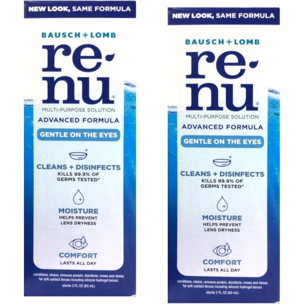 Bausch and Lomb Renu Advanced Formula travel size bottles front view