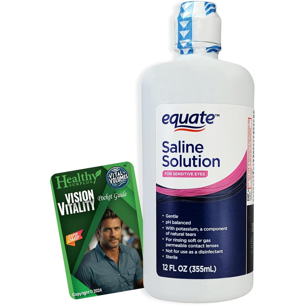 Equate Saline Solution 12 Fluid Ounce bottle front view