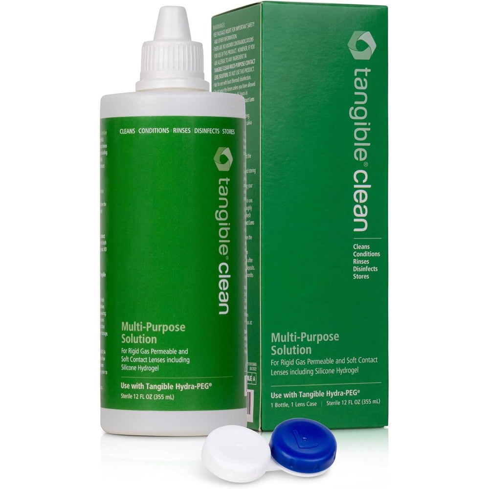 Tangible Clean Multi Purpose Contact Lens Solution front view bottle