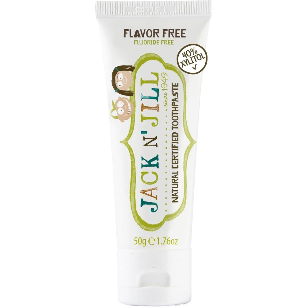 Jack N' Jill Natural Toothpaste Flavor Free front view for baby oral care.
