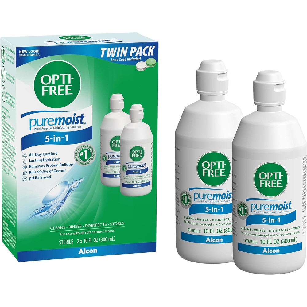 Opti-Free Puremoist Multi-Purpose Contact Lens Solution 20 Fluid Ounces front view