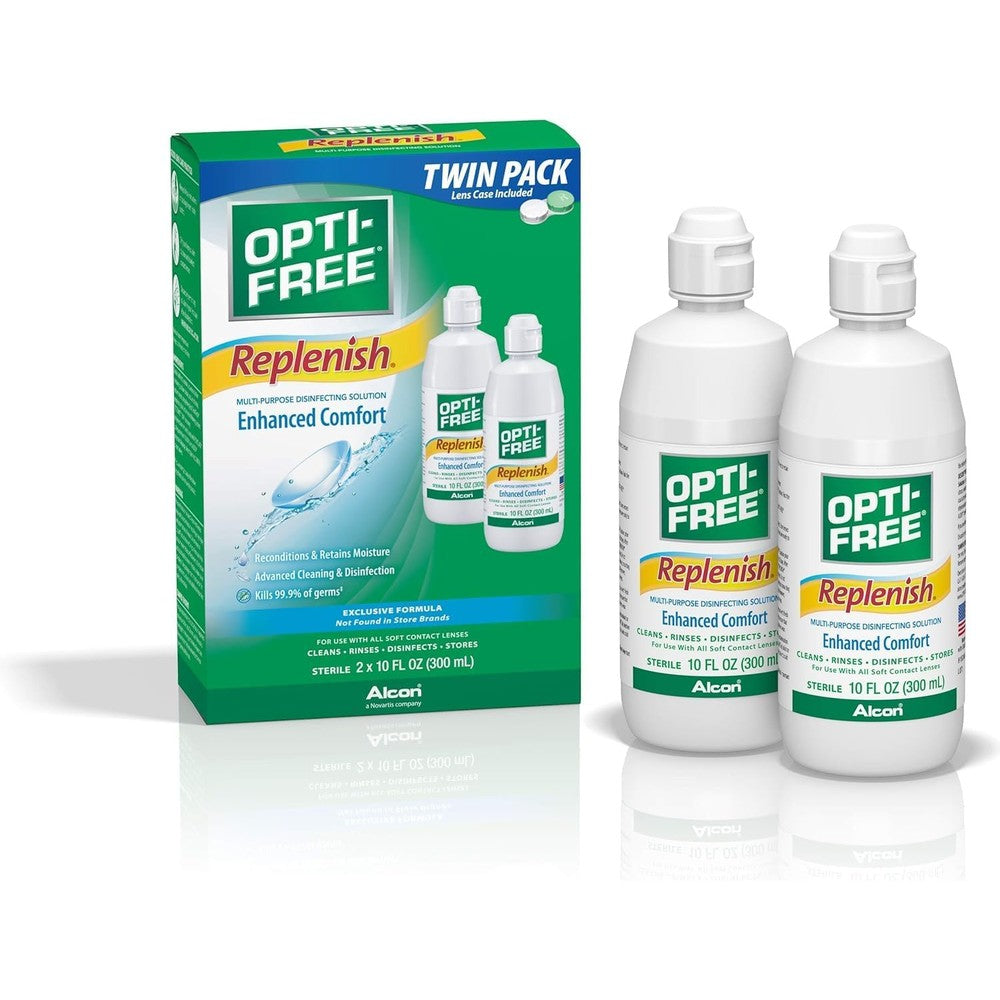 Opti-Free Replenish Multi-Purpose Disinfecting Solution Twin Pack front view