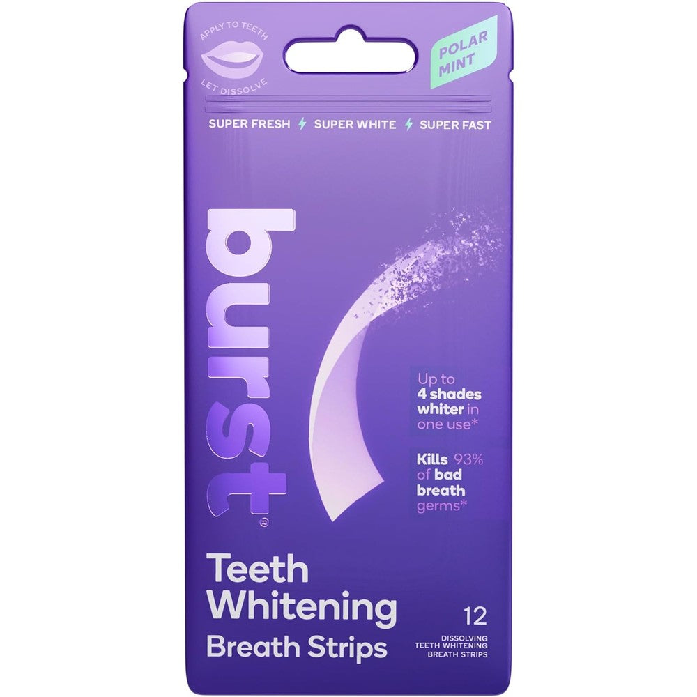 Burst Teeth Whitening Breath Strips Polar Mint 1 Pack front view