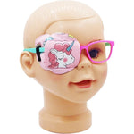 Astropic 3D cotton and silk children eye patch pink unicorn design front view