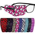 Sosation fabric eye patches for adults front view displaying a variety of colorful patterns.