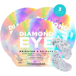 Vitamasques Diamond Eye Pads 3-Pack front view of holographic packaging for bright eyes