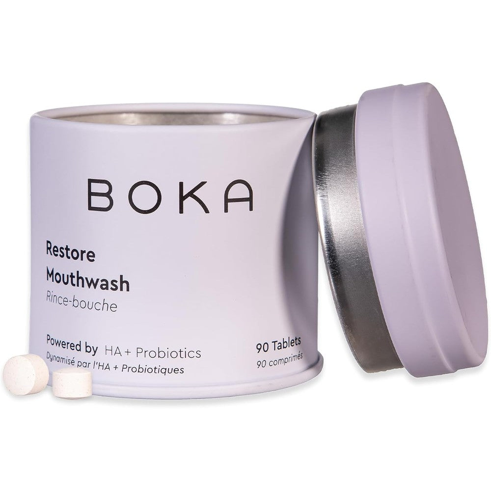 Boka Travel Size Mouthwash Tablets mint flavor front packaging view