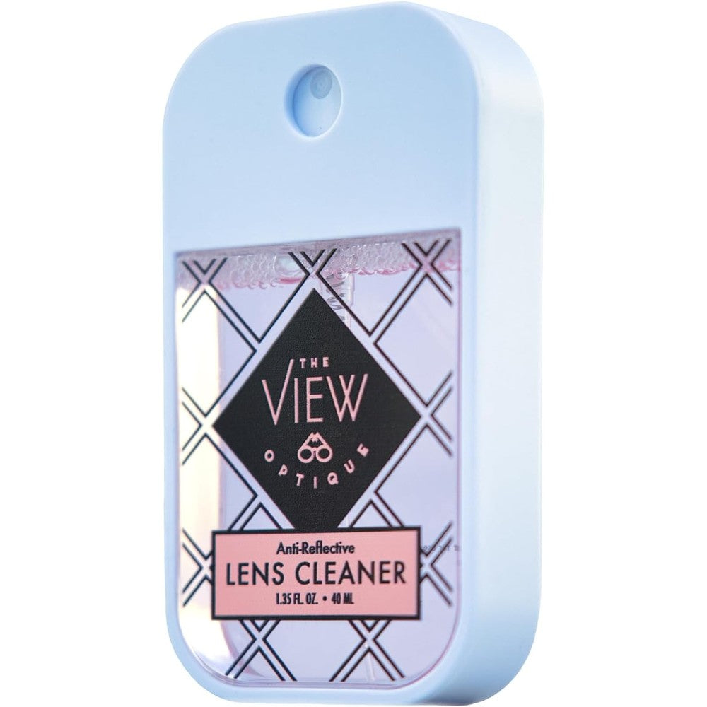 The View Optique Anti-Reflective Safe Lens Cleaner Spray 1.35 Ounce front view bottle for eyeglasses