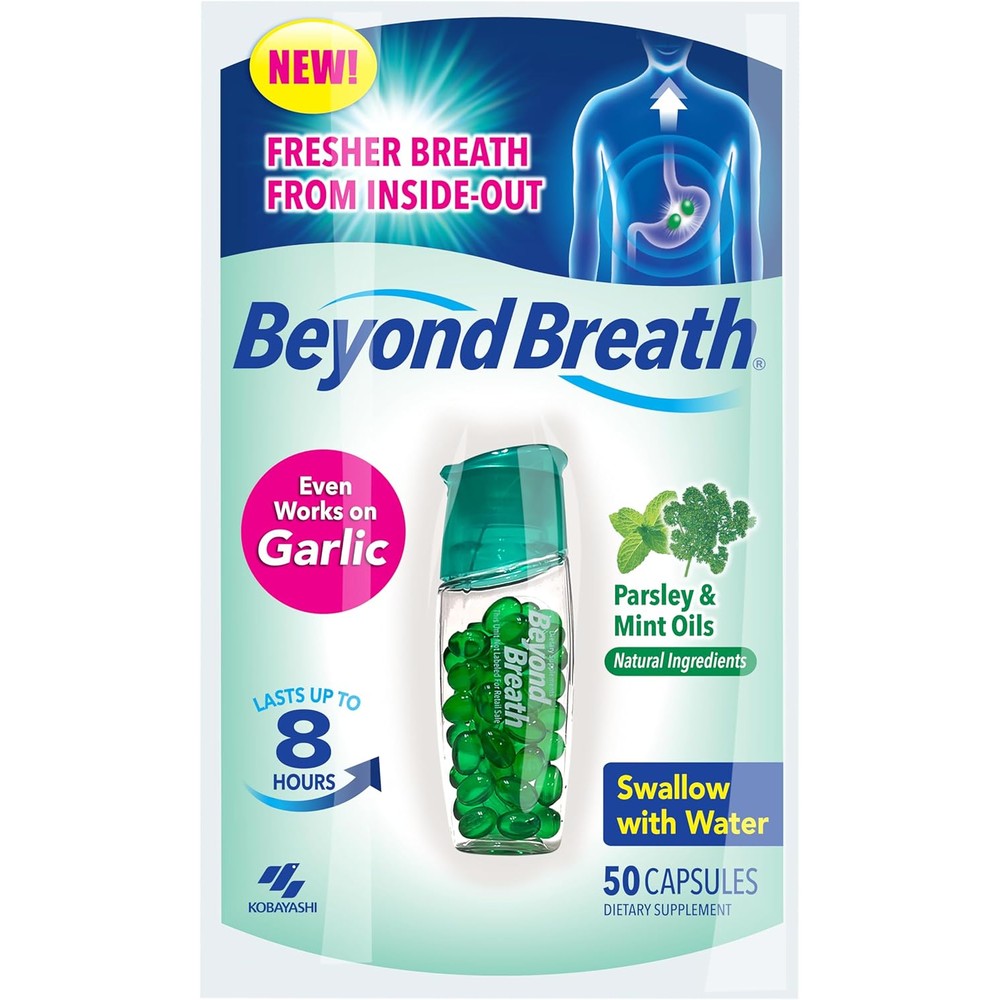 Beyond Breath Freshening Capsules front view of 50 count bottle