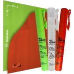 OPTIPAK Sparkle Anti-Reflective Lens Cleaner Kit front view showing three pen sprays and two microfiber cloths