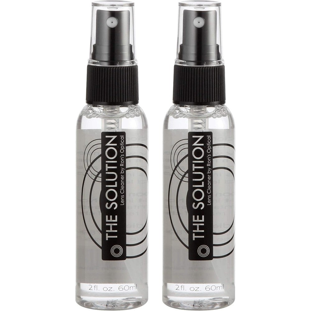 Rons Optical The Solution Lens Cleaner Spray front view twin pack for premium glass care