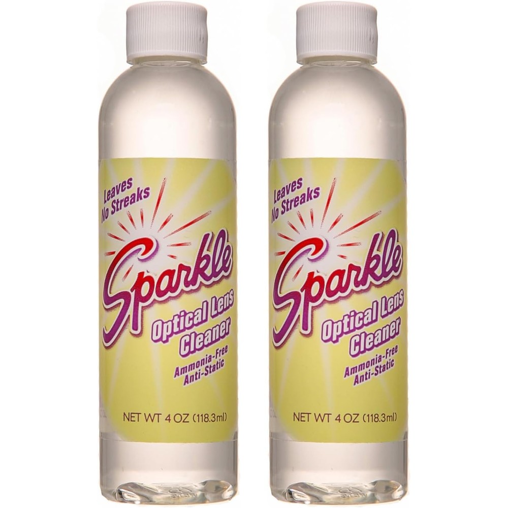 Sparkle Optical Lens Cleaner front view of the two pack bottles