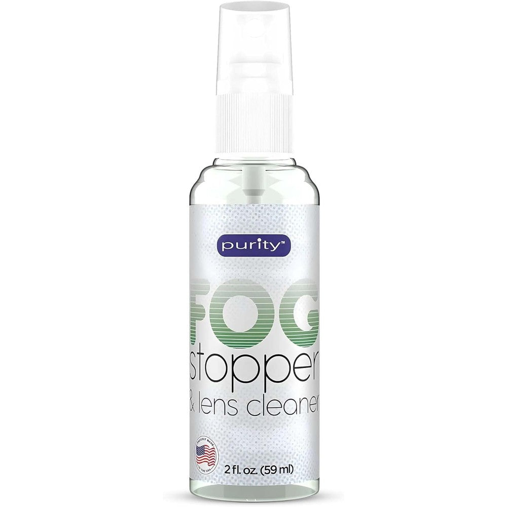 Purity Lens Cleaner Fog Stopper spray front view bottle for non reflective glasses