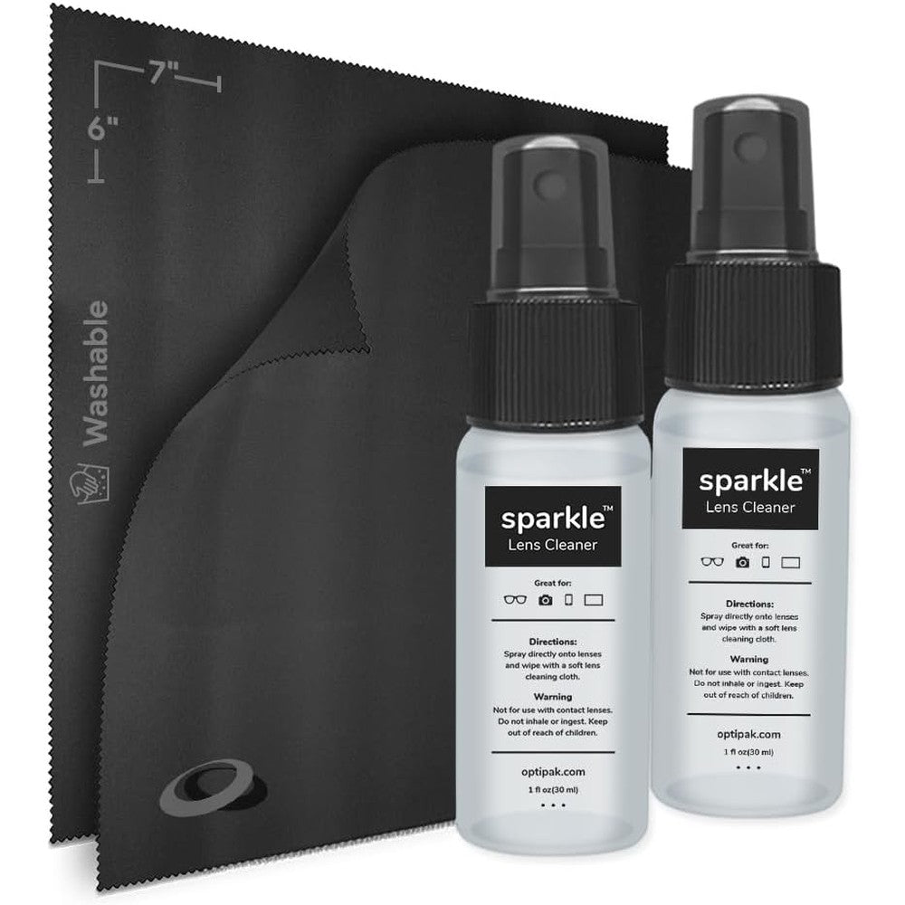 OPTIPAK Sparkle Anti Reflective Lens Cleaner Kit front view premium eyeglasses maintenance spray