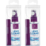 Optix 55 Lens Cleaner Spray Kit front view showing spray bottles and microfiber cloths for eyeglass maintenance