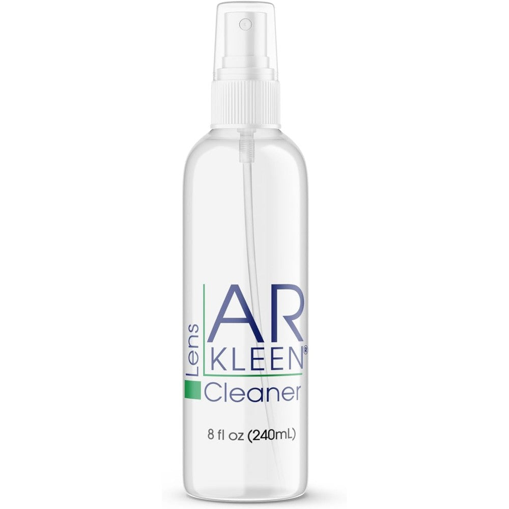 Optigear AR Kleen eight ounce spray bottle front view for premium eyewear care