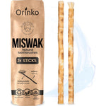 Orinko Miswak Sticks 2 Count front view showing natural wood texture.