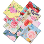 Ahpand multicolor flower microfiber cleaning cloths 8 pack front view showcasing assorted floral prints.